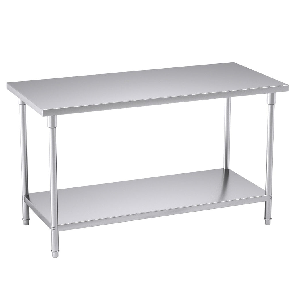 2-Tier Commercial Catering Stainless Steel Work Bench 150*70*85cm