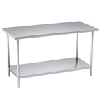 2-Tier Commercial Catering Stainless Steel Work Bench 150*70*85cm
