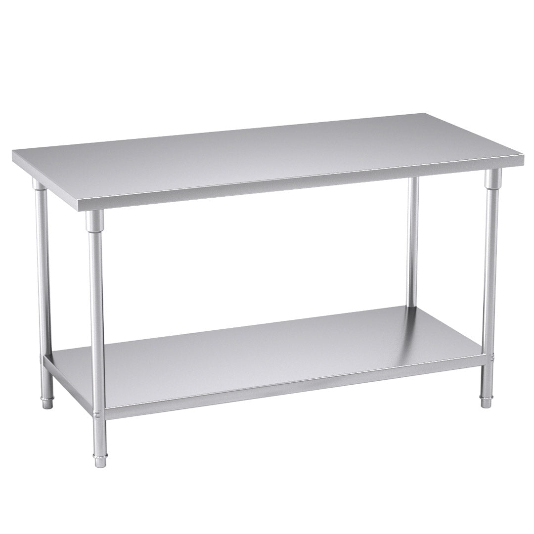 2-Tier Commercial Catering Stainless Steel Work Bench 150*70*85cm