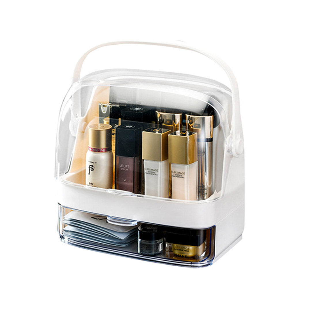 2 Tier White Countertop Makeup Storage Organiser