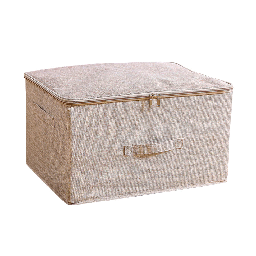 Beige Large Double Zipper Storage Box
