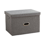 Grey Small Foldable Canvas Storage Box