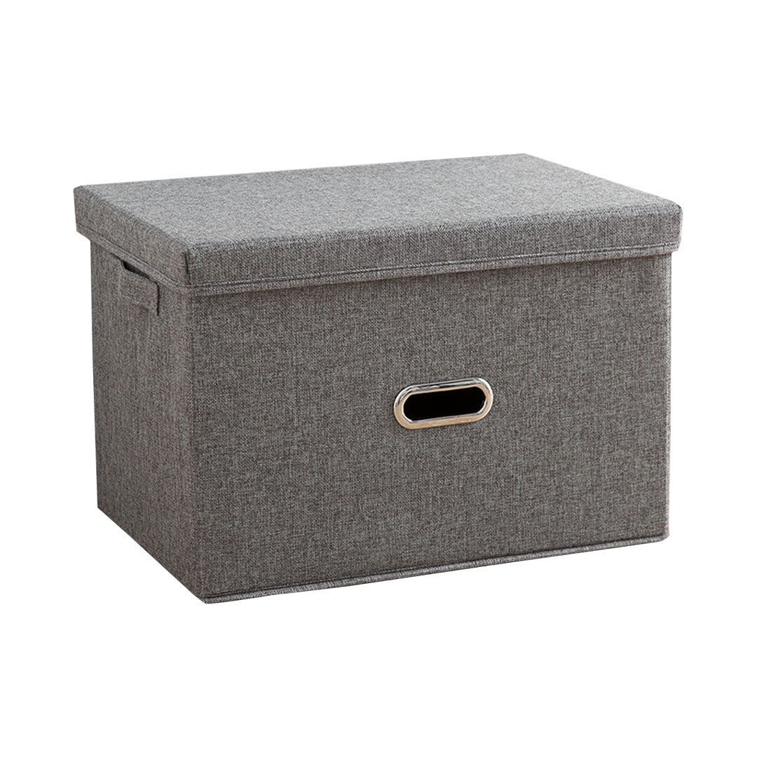 Grey Small Foldable Canvas Storage Box