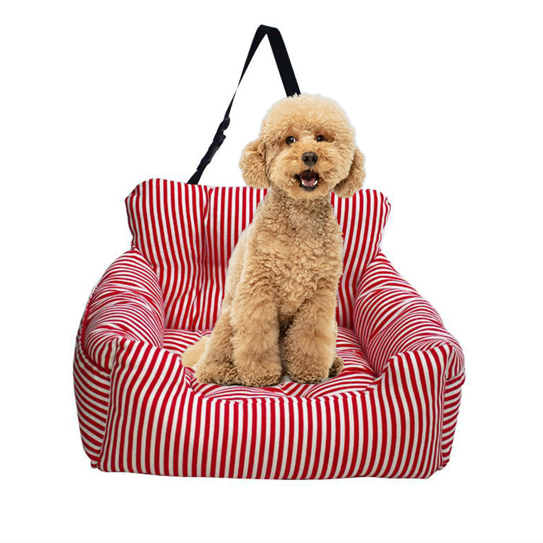Portable Soft Padded Car Seat Dog Carrier Bed Red