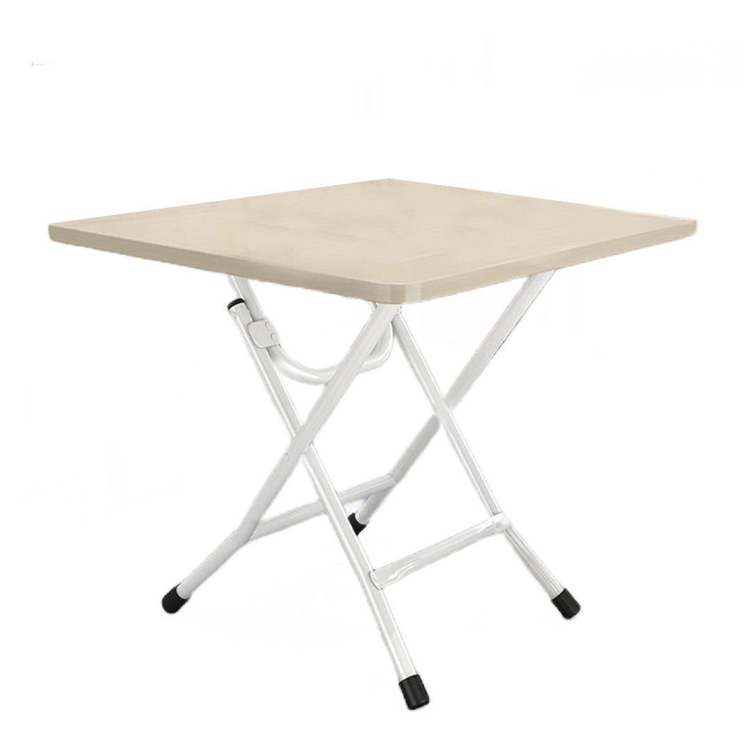 White Foldable Portable Standing Legs Square Table