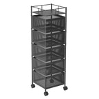 5 Tier Steel Square Rotating Kitchen Cart