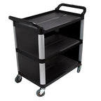 3 Tier Covered Utility Cart Black