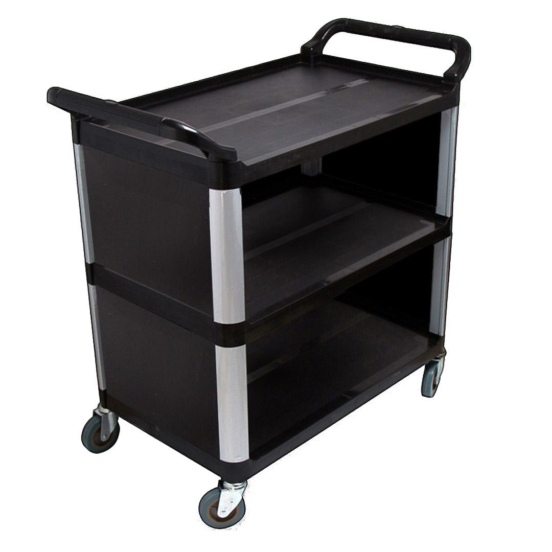 3 Tier Covered Utility Cart Black
