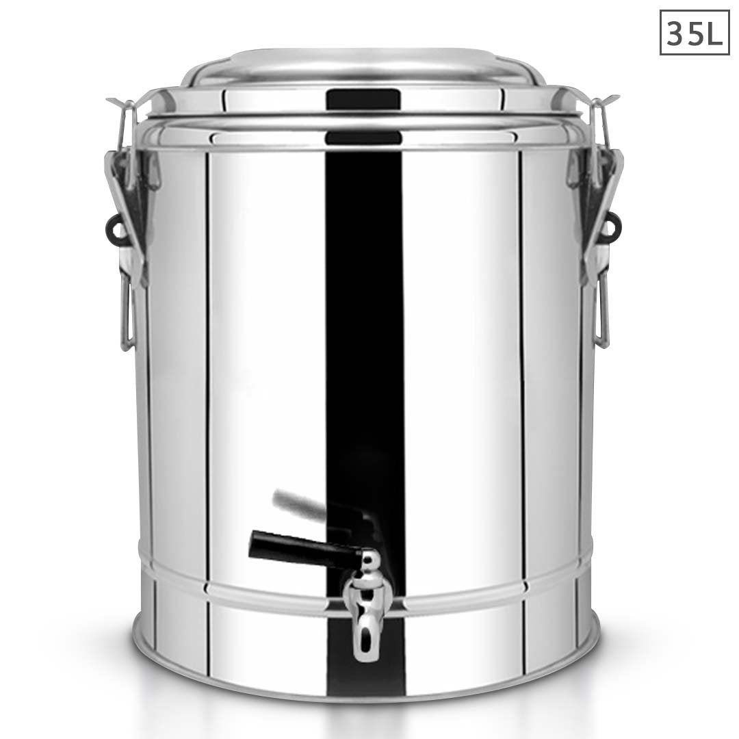 35L Stainless Steel Insulated Beverage Dispenser with Tap