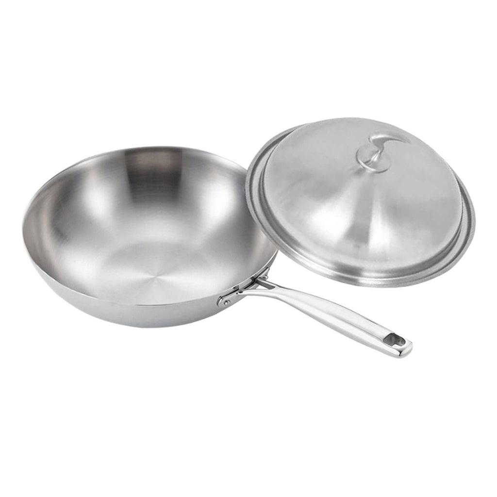 18/10 Stainless Steel 32cm Frying Pan Top Grade Skillet with Lid