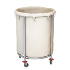 Stainless Round Linen Cart White