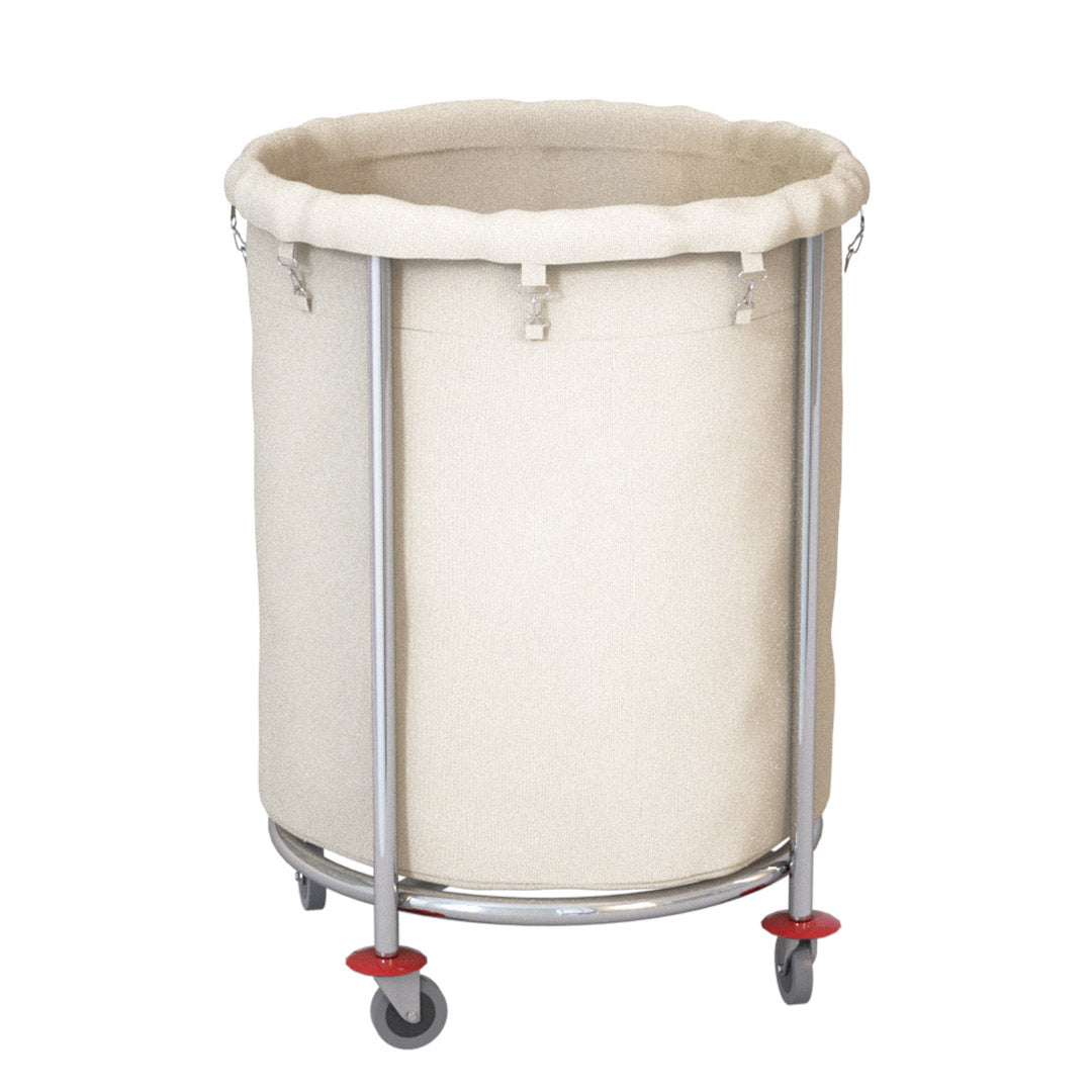 Stainless Round Linen Cart White