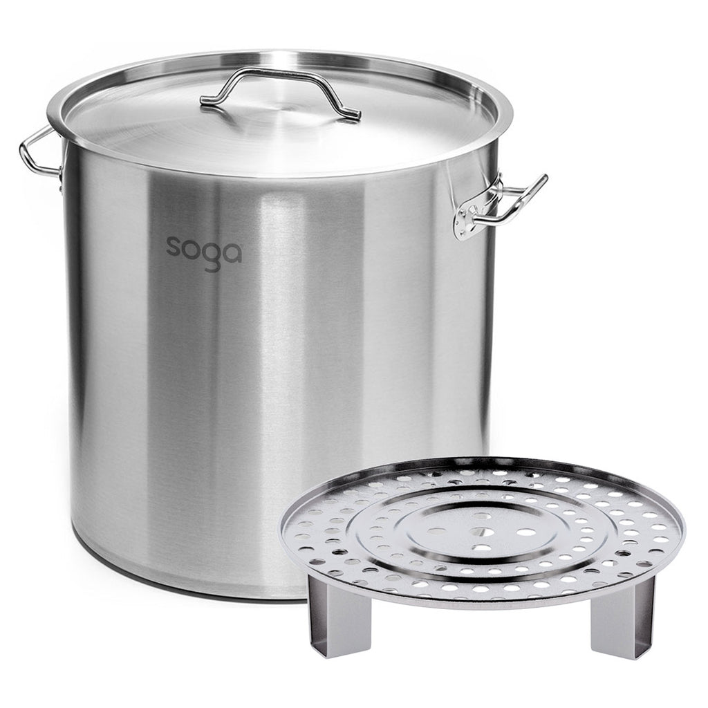 21L Stainless Steel Stock Pot with One Steamer Rack
