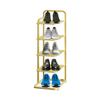 5 Tier Gold Plated Metal Shoe Rack Organiser