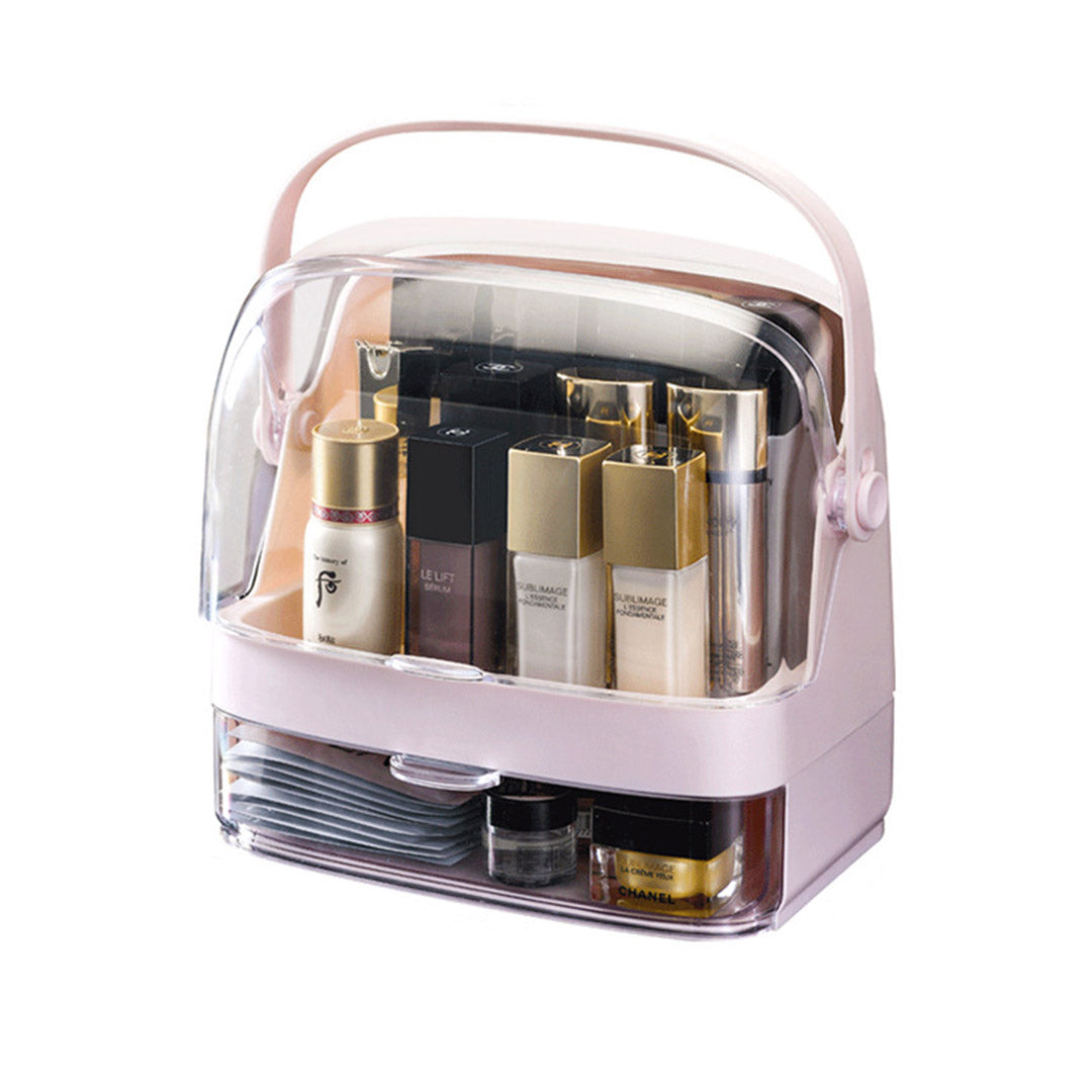 2 Tier Pink Countertop Makeup Storage Organiser