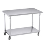 120cm Commercial Kitchen Stainless Steel Work Bench with Wheels