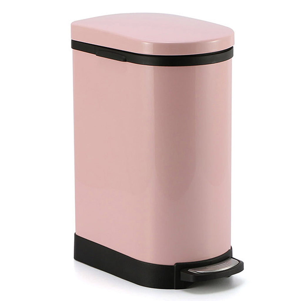 Foot Pedal Stainless Steel Trash Bin 10L Pink