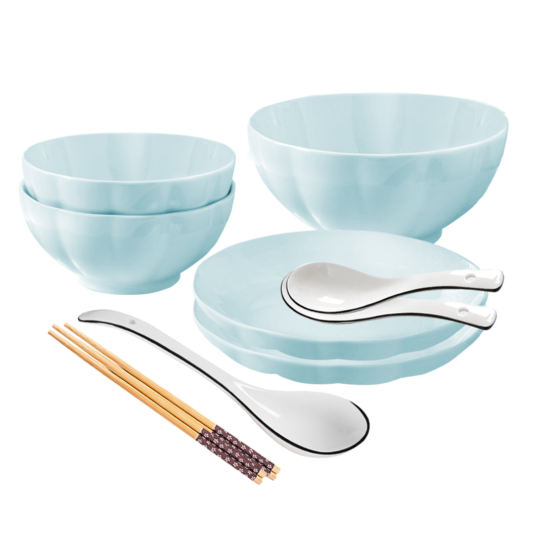 Light Blue Ceramic Dinnerware Set of 5
