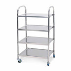 4 Tier Stainless Steel Utility Cart Round 48x32x79cm