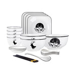 White Antler Printed Ceramic Dinnerware Set of 13