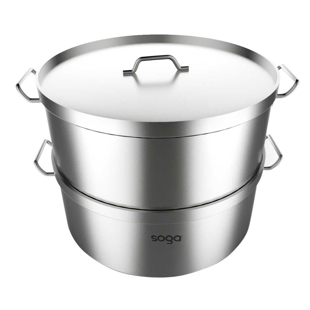 2 Tier Commercial 304 Stainless Steel Steamer 28*18cm