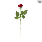10pcs Artificial Silk Flower Rose Bouquet Red