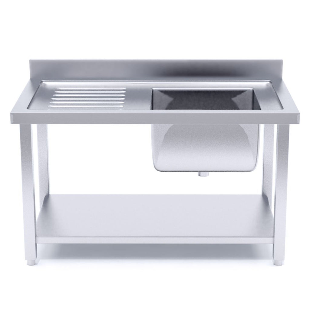 Commercial Stainless Steel Right Single Sink Work Bench 120*70*85