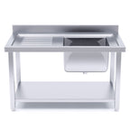 Commercial Stainless Steel Right Single Sink Work Bench 120*70*85