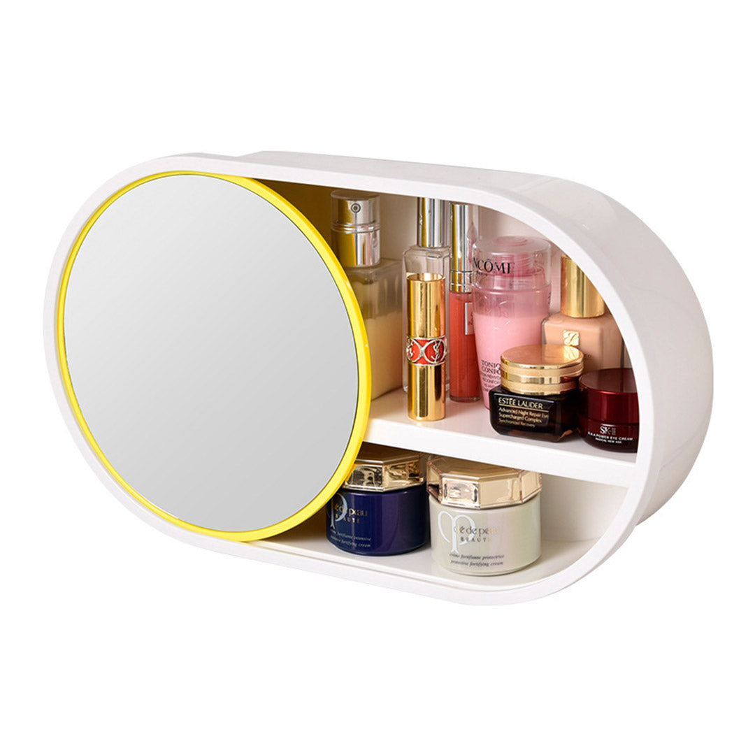 39cm Oval Wall-Mounted Mirror Storage Box