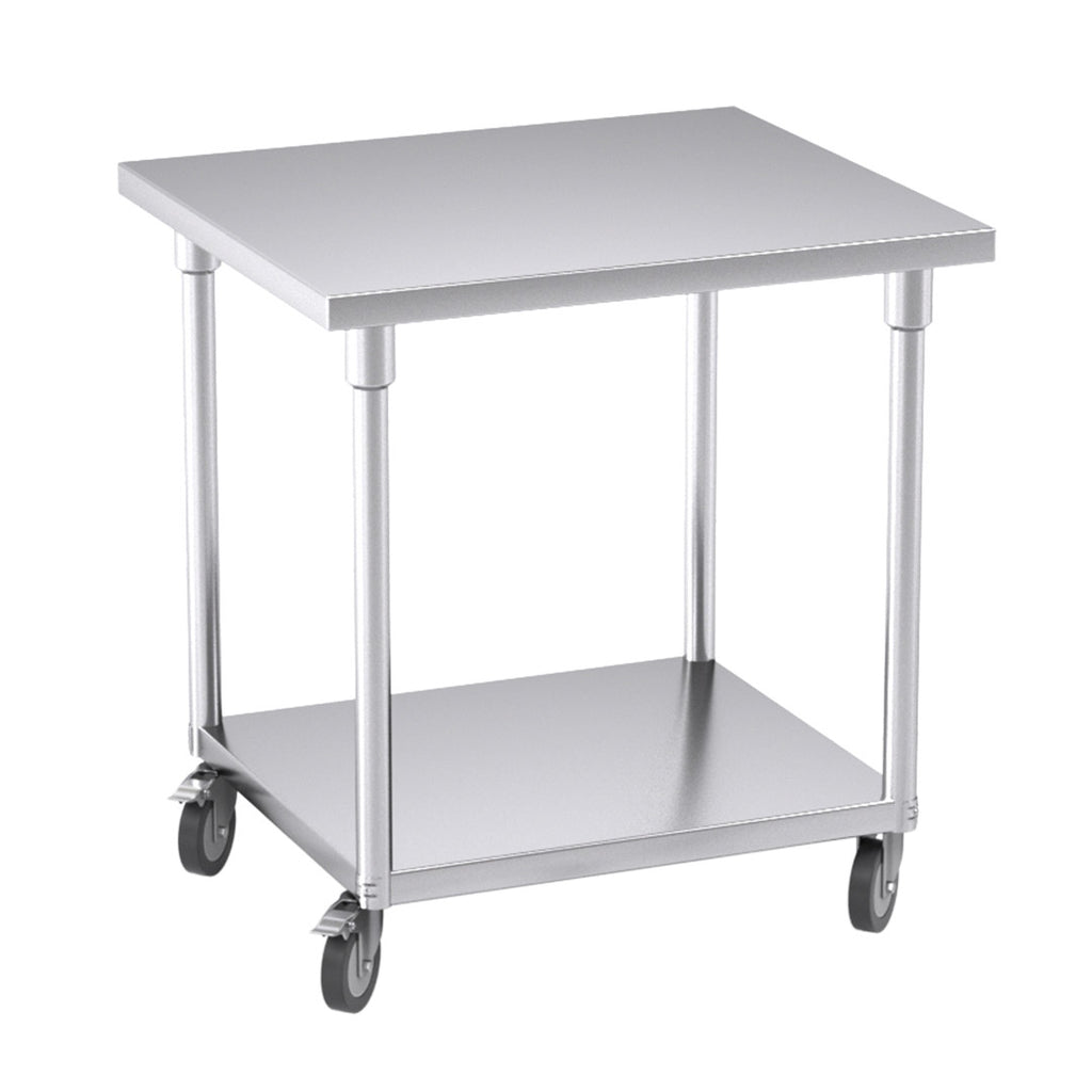 80cm Commercial Kitchen Stainless Steel Work Bench with Wheels