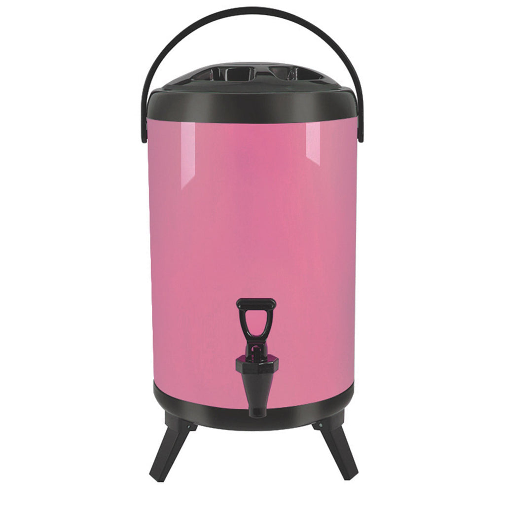 10L Stainless Steel Milk Tea Barrel with Faucet Pink