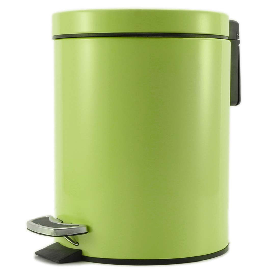 Foot Pedal Stainless Steel Trash Bin Round 12L Green