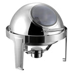 6L Round Stainless Steel Food Warmer with Glass Roll Top