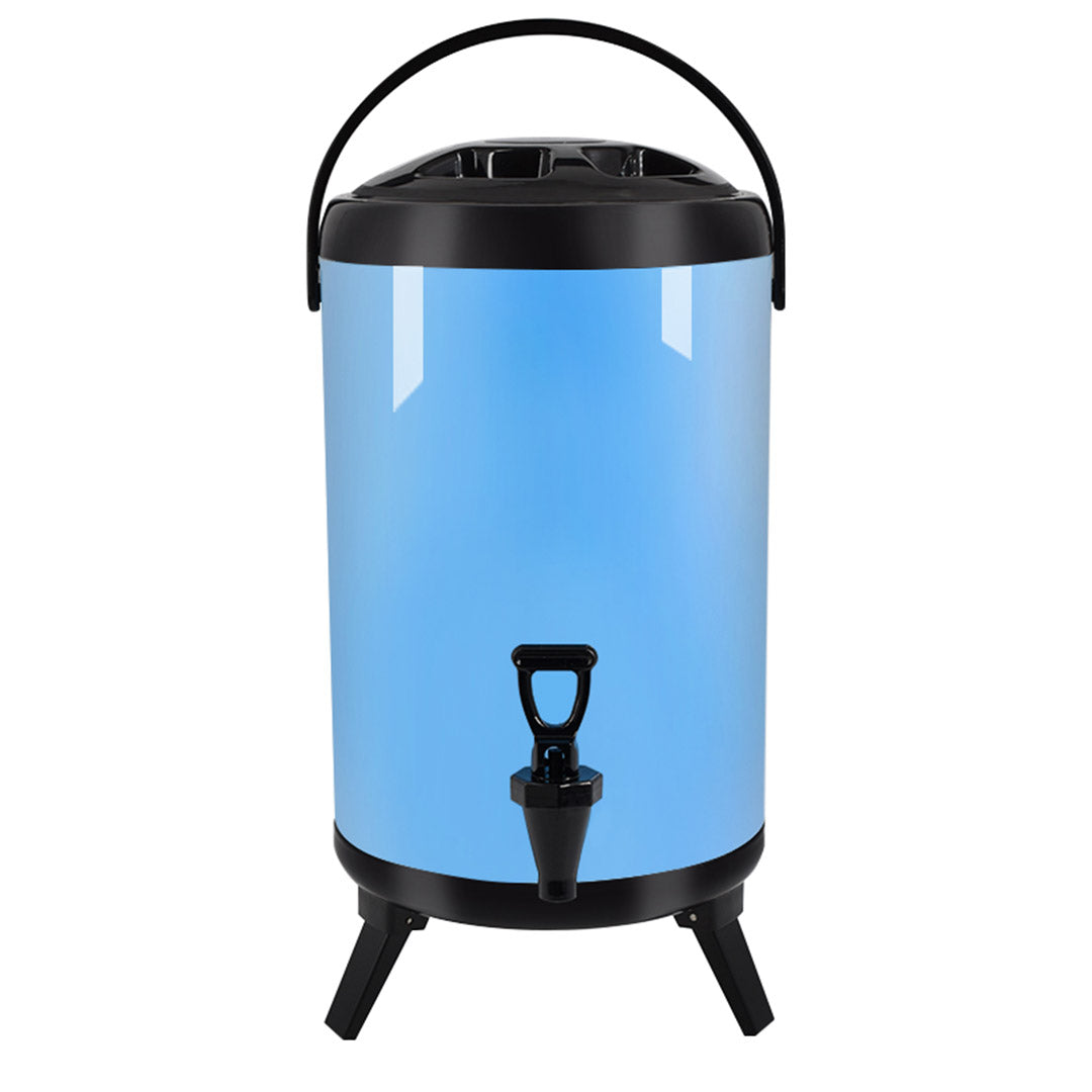 18L Stainless Steel Milk Tea Barrel with Faucet Blue