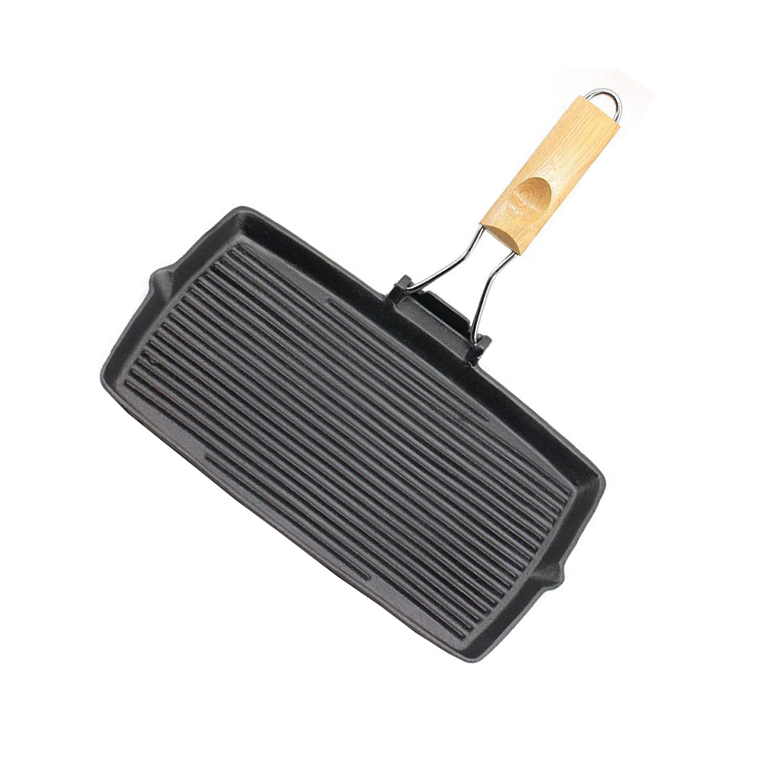 20.5cm Rectangular Cast Iron Griddle Pan