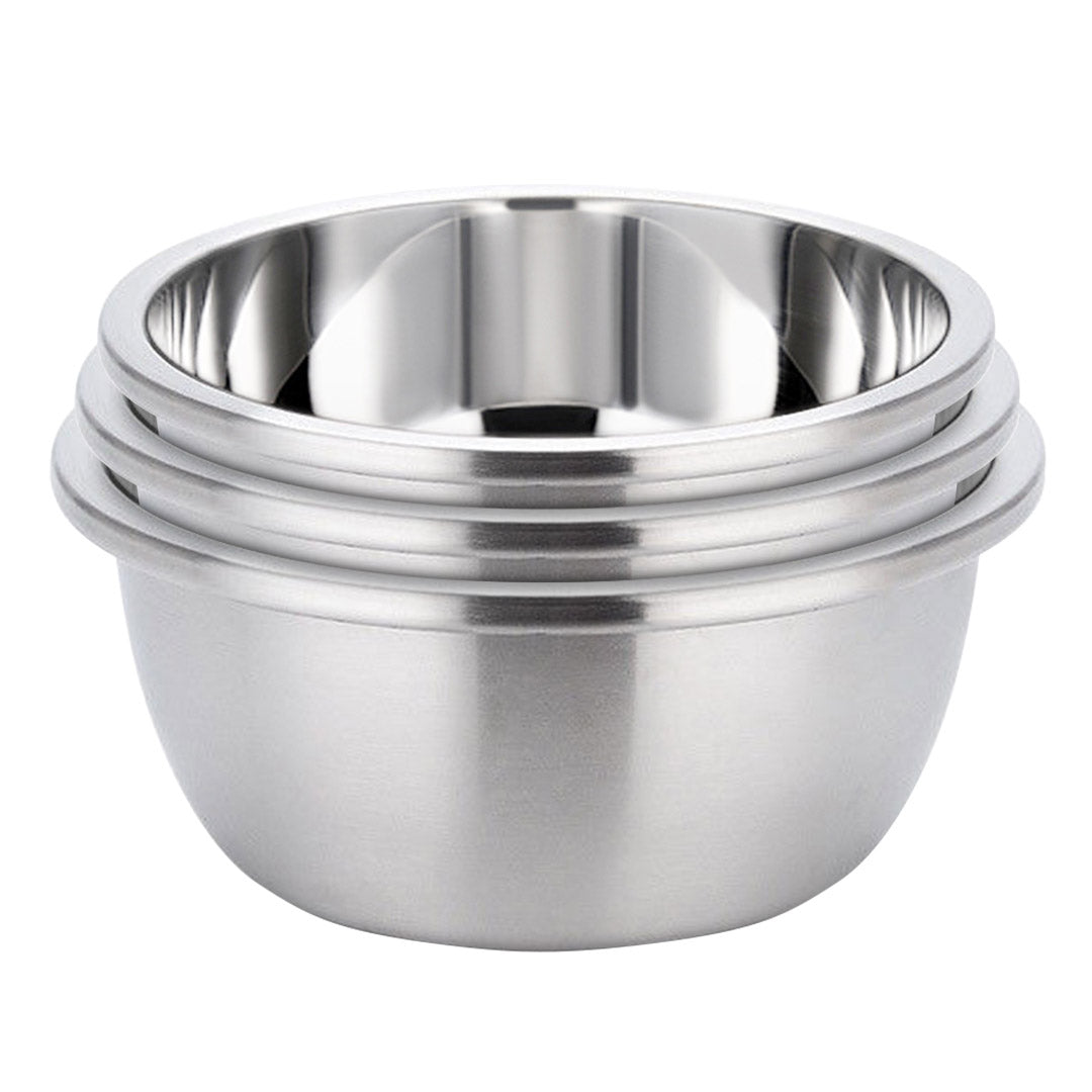 SOGA 3Pcs Polished Stainless Steel Mixing Bowl