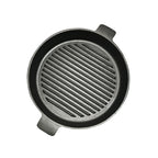 SOGA 25cm Round Ribbed Cast Iron with Handle
