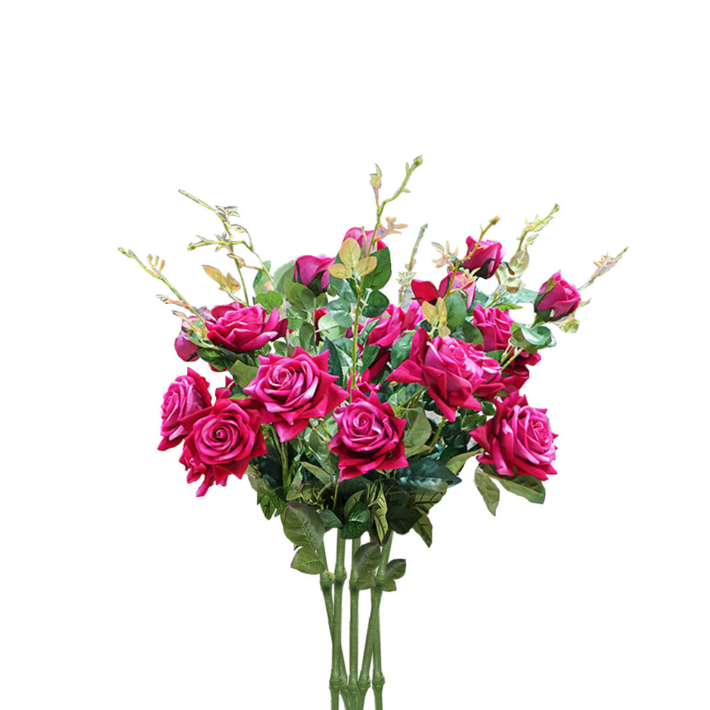 8 Bunch Artificial Rose 5 Heads Pink