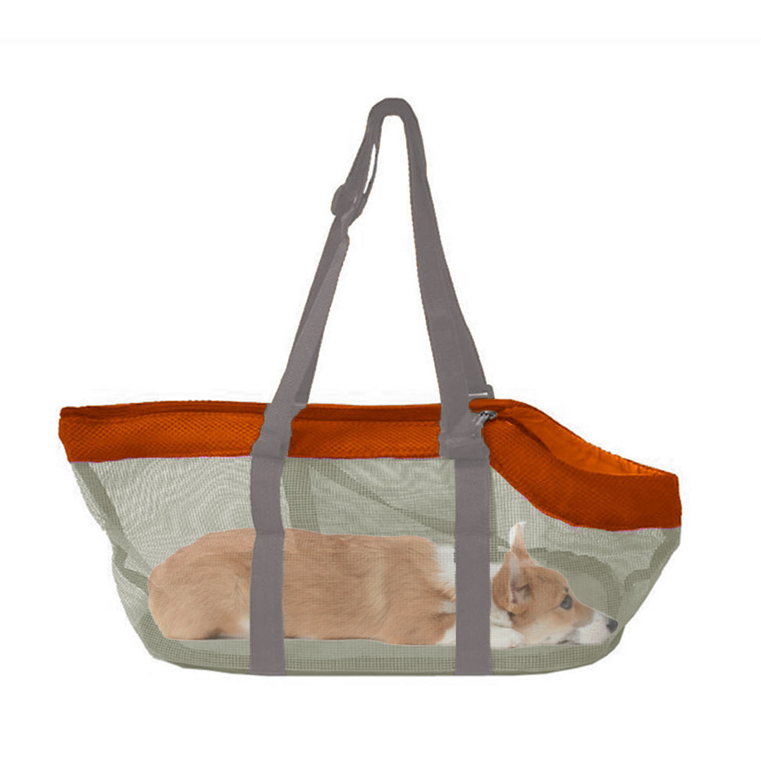 Waterproof Breathable Net Mesh Pet Carrier Bag Orange