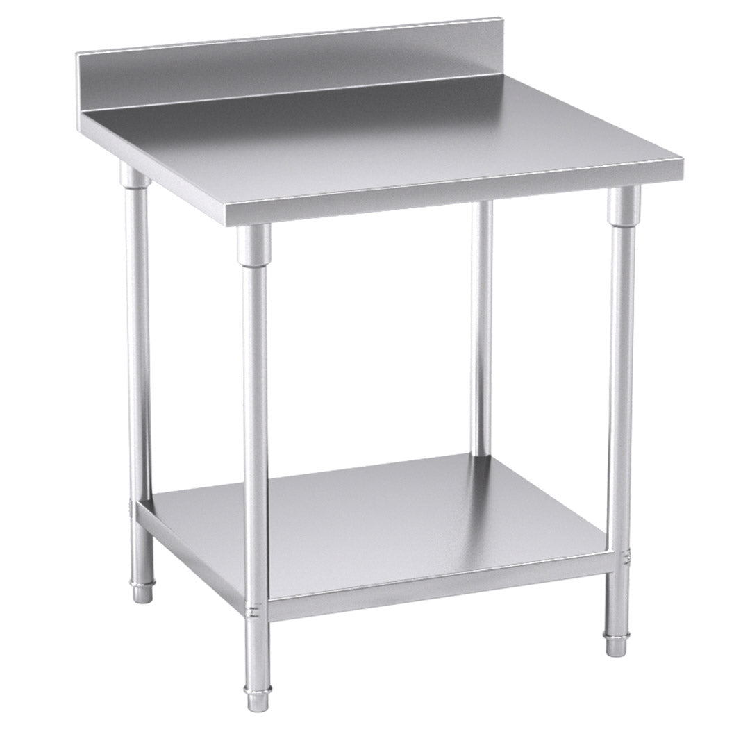 Commercial Kitchen Stainless Steel Bench Table with Back-splash 80*70*85cm