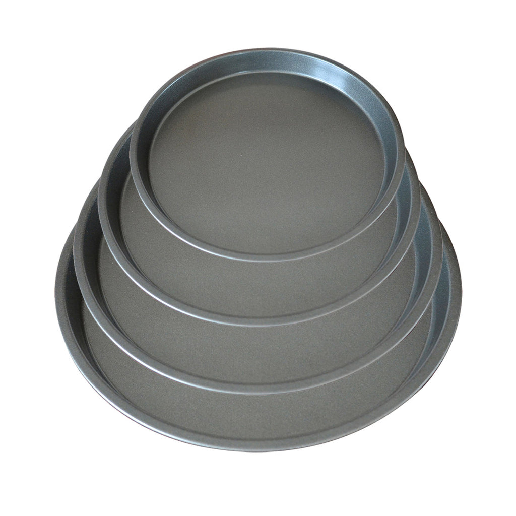 Round Black Steel Pizza Tray Set