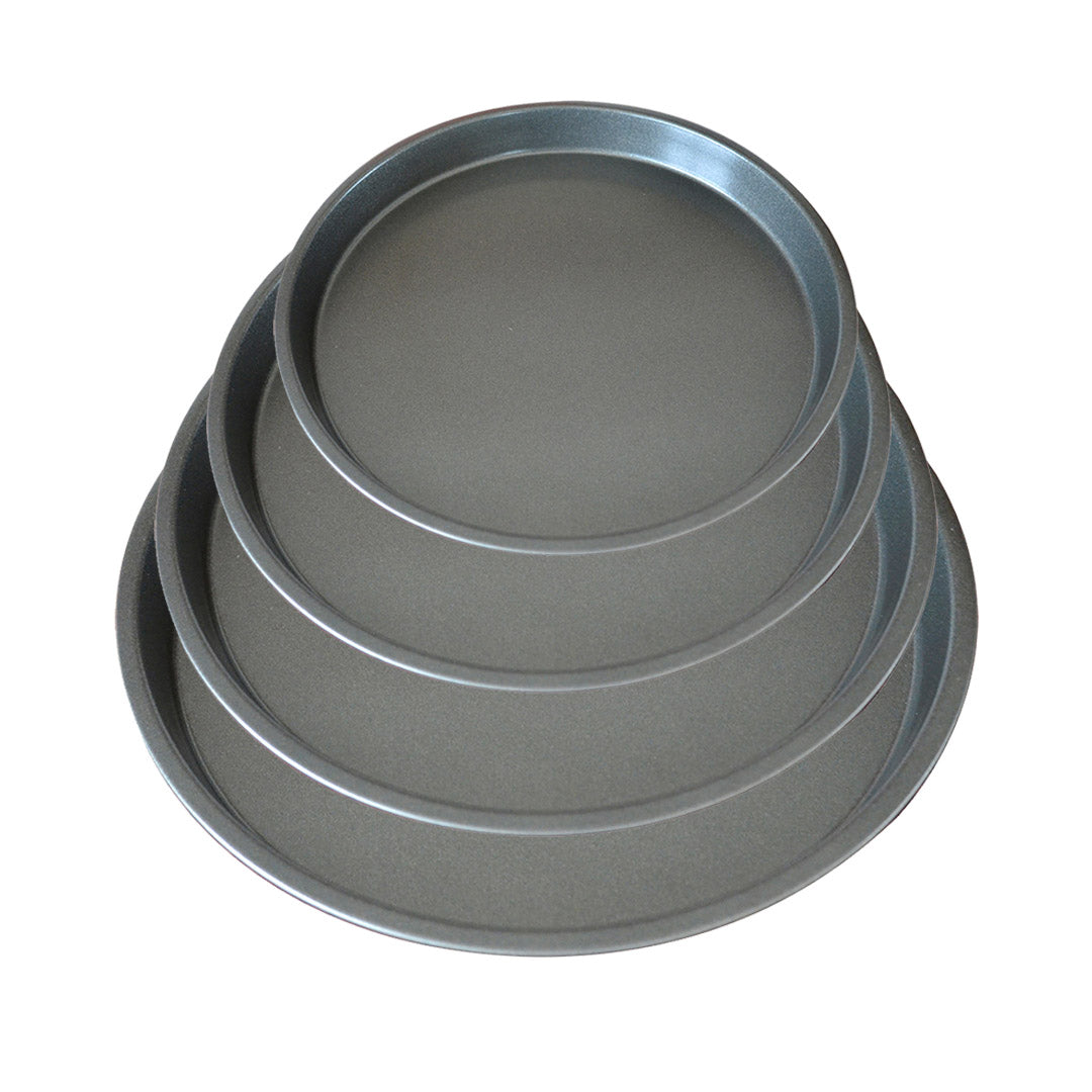Round Black Steel Pizza Tray Set