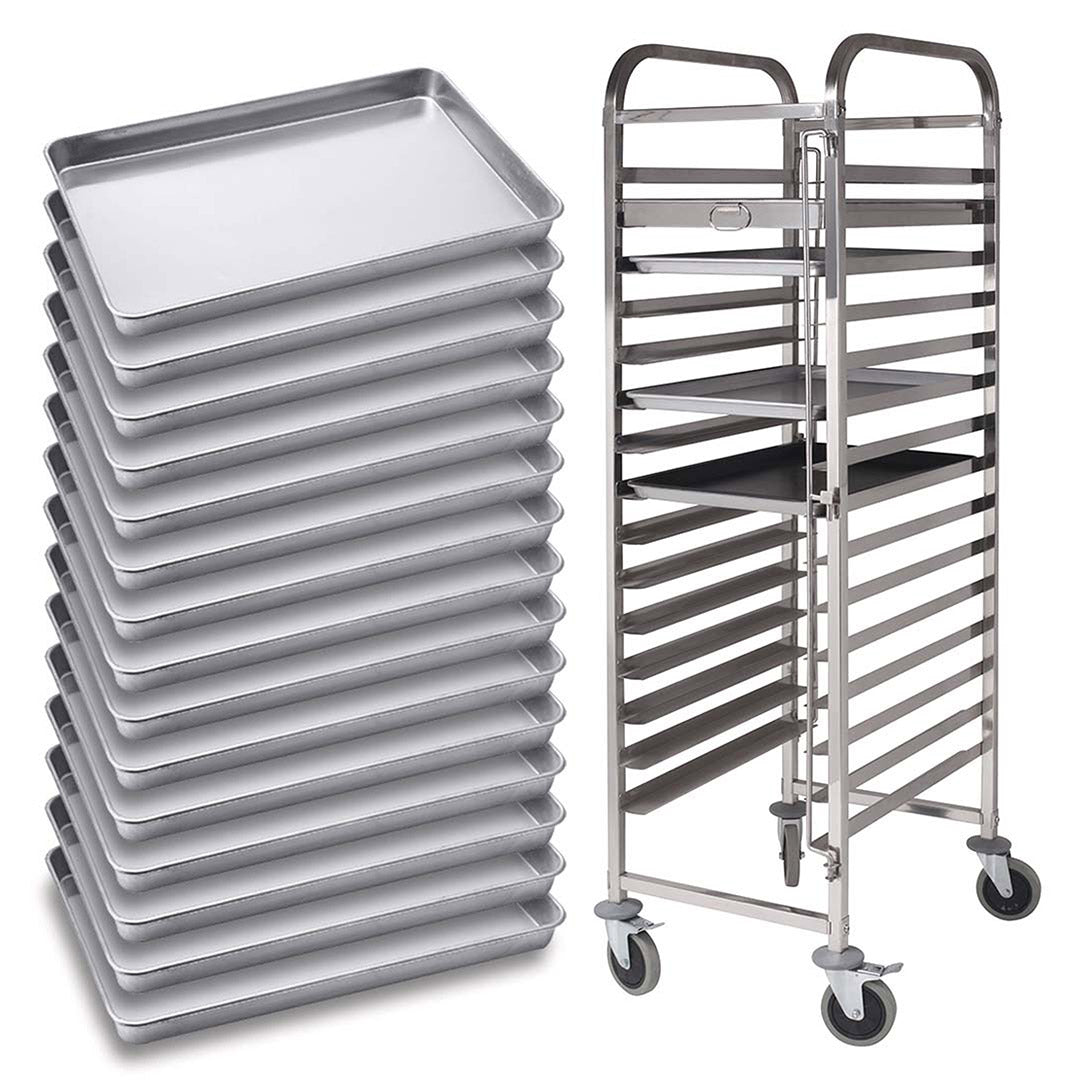 15-Tier Gastronorm Trolley w/ Aluminum Pan