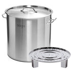 50L Stainless Steel Stock Pot with One Steamer Rack
