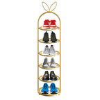 6 Tier Bunny Ears Shape Gold Plated Metal Shoe Rack Organiser