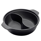 32CM Round Cast Iron Shabu Shabu Hotpot Two-Flavor Division