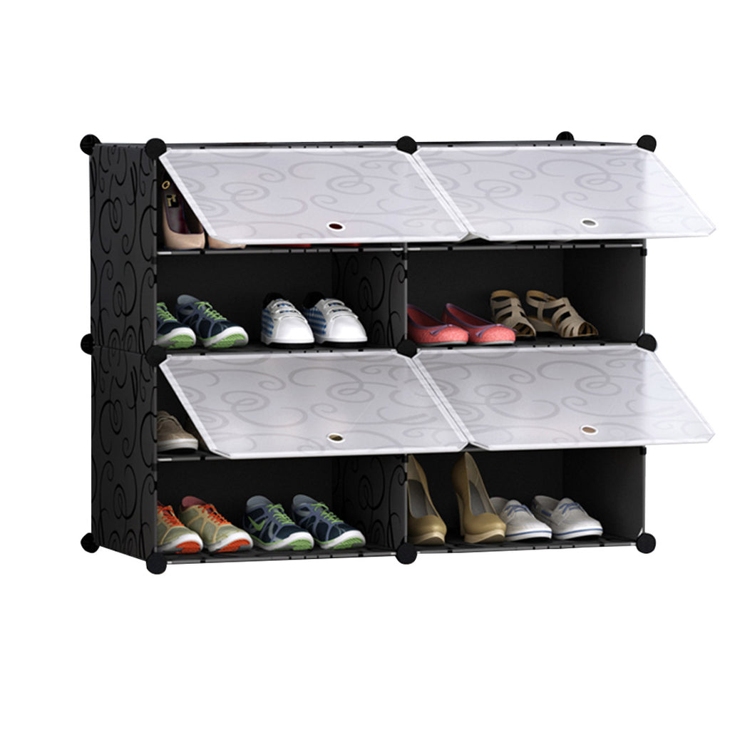 4 Tier 2 Column Shoe Rack Organizer