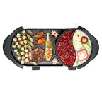 2 in 1 Electric Non-Stick BBQ Grill and Hotpot with Division