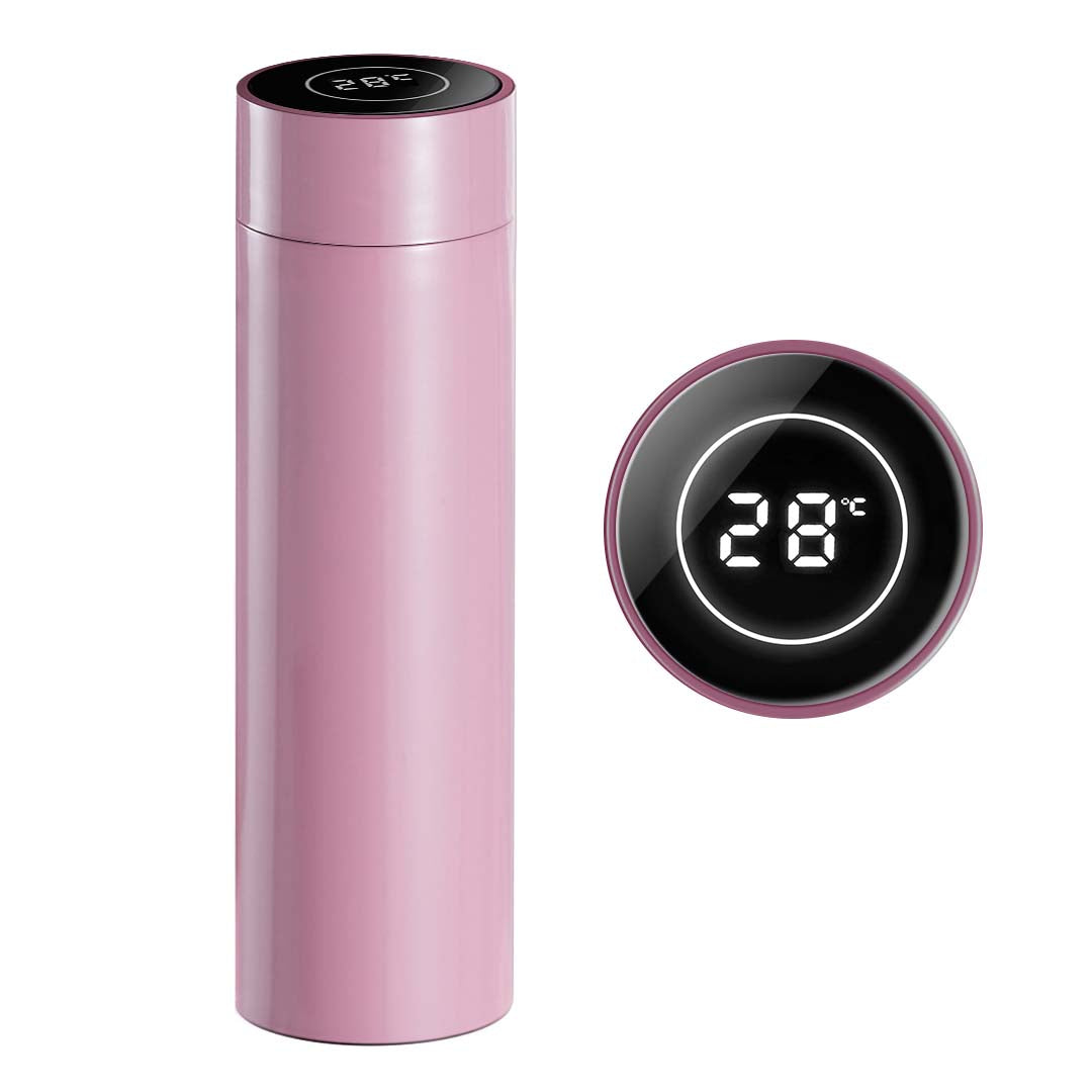 500ML Smart Thermometer Bottle Vacuum Flask Pink
