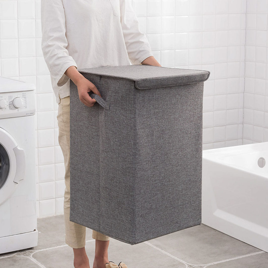 Grey Medium Laundry Hamper Storage Box